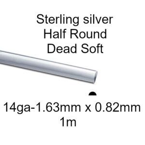 Sterling Silver Half Rround 14ga 1m