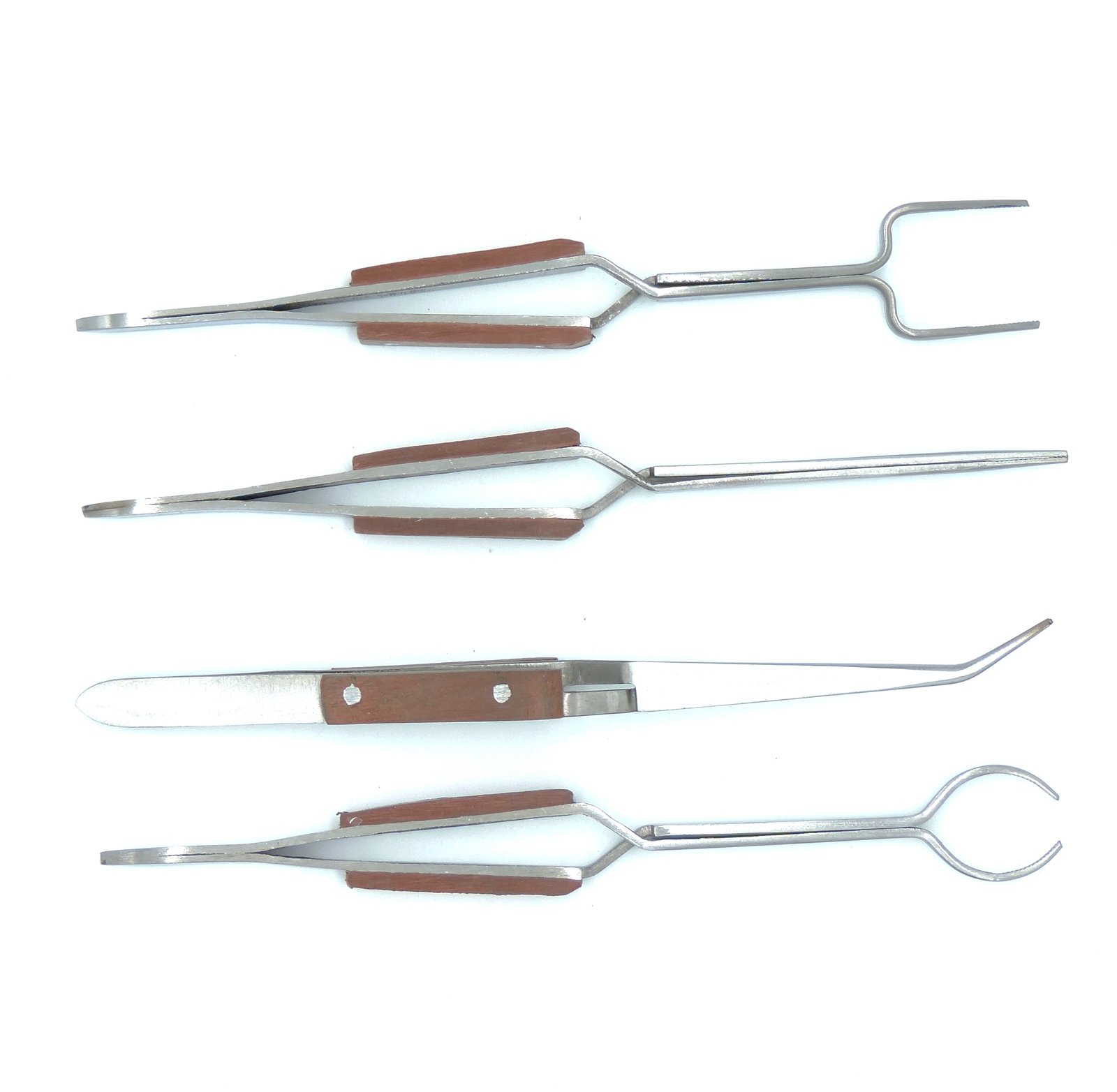 set four cross locking fibre grip tweezers image