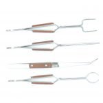 set four cross locking fibre grip tweezers image