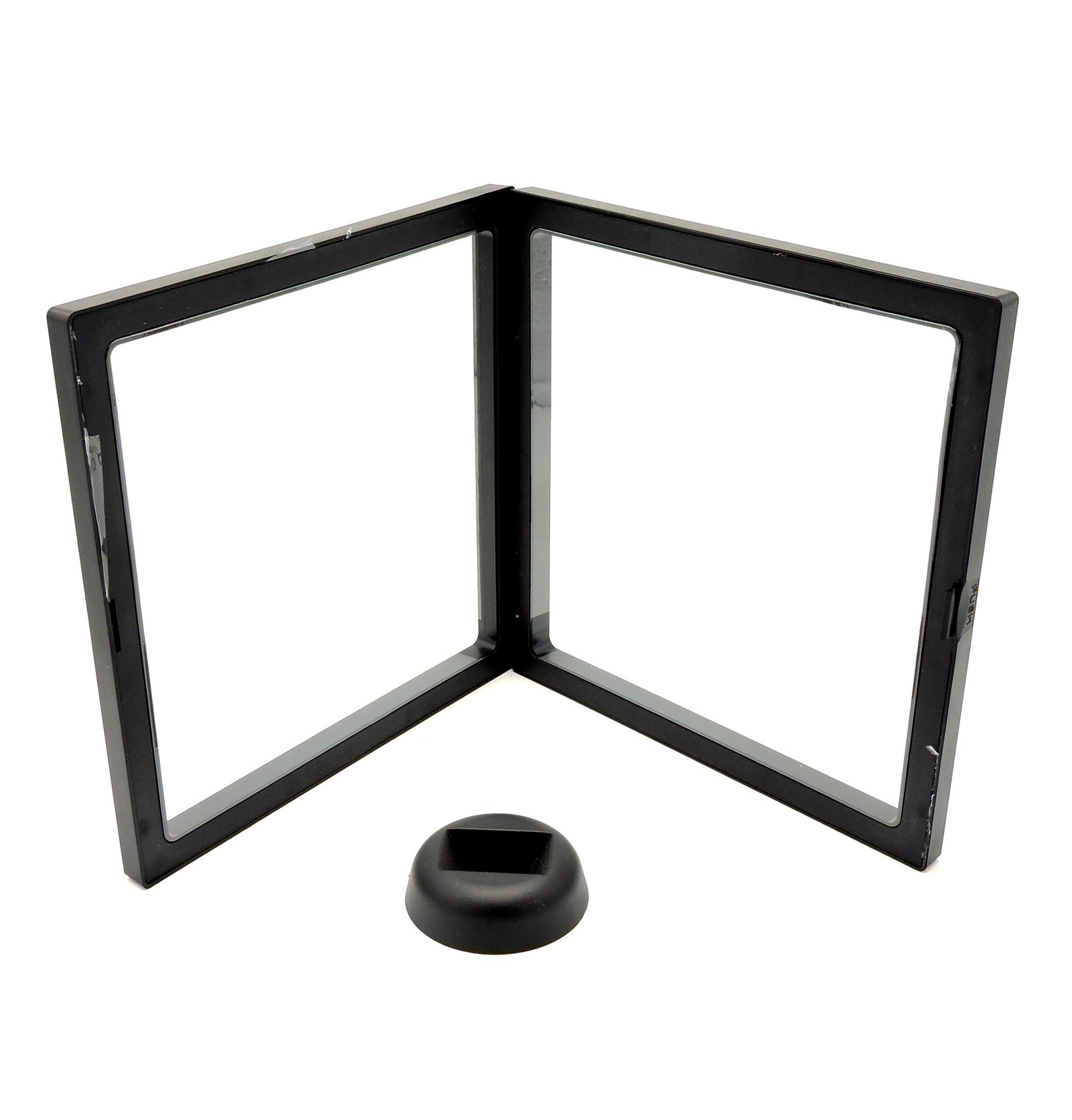 transparent floating suspension display stand jewellery rocks slabs 180mm x 180mm open