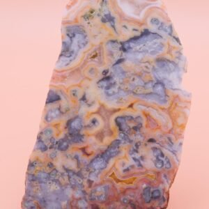 184g Polished Western Australian Pilbara Crazy Lace Agate Slice Quartz Crystals  Free Slab Display Stand CL014052
