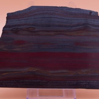 315g Polished Banded Iron Jasper Haematite Slice From Wittenoom Western Australia  Free Slab Display Stand BI18052