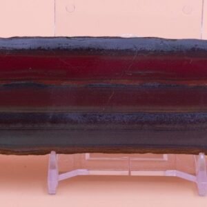 274g Polished Banded Iron Jasper Haematite Slice From Wittenoom Western Australia  Free Slab Display Stand BI18053
