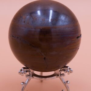 66mm Polished Banded Iron Jasper Haematite Sphere From Western Australia Free Orb stand GF15051