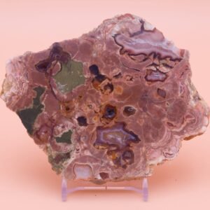 197g Polished Mount Hay Australian Rainforest Jasper Rhyolite Slice Free Slab Display Stand MH05131