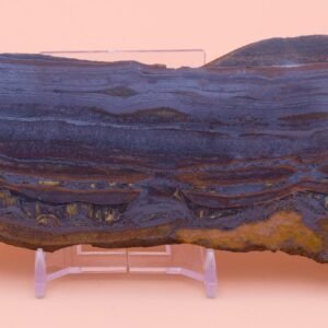 343g Polished Tiger-Iron Jasper And Haematite Wittenoom Western Australian Slice Free Slab Display Stand TE05134