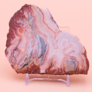 194g Polished Western Australian Pilbara Crazy Lace Agate Slice Quartz Crystals  Free Slab Display Stand CL014054