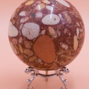 83mm Polished Pudding Stone Sphere From Exmouth Western Australia Free Orb stand PS15051