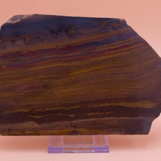 740g Polished Banded Iron Jasper Haematite Slice From Wittenoom Western Australia  Free Slab Display Stand BI18058