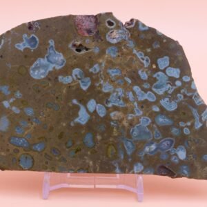 214g Amygdaloidal basalt Galaxy agate Pilbara Western Australia Slice Free Slab Display Stand GA23054