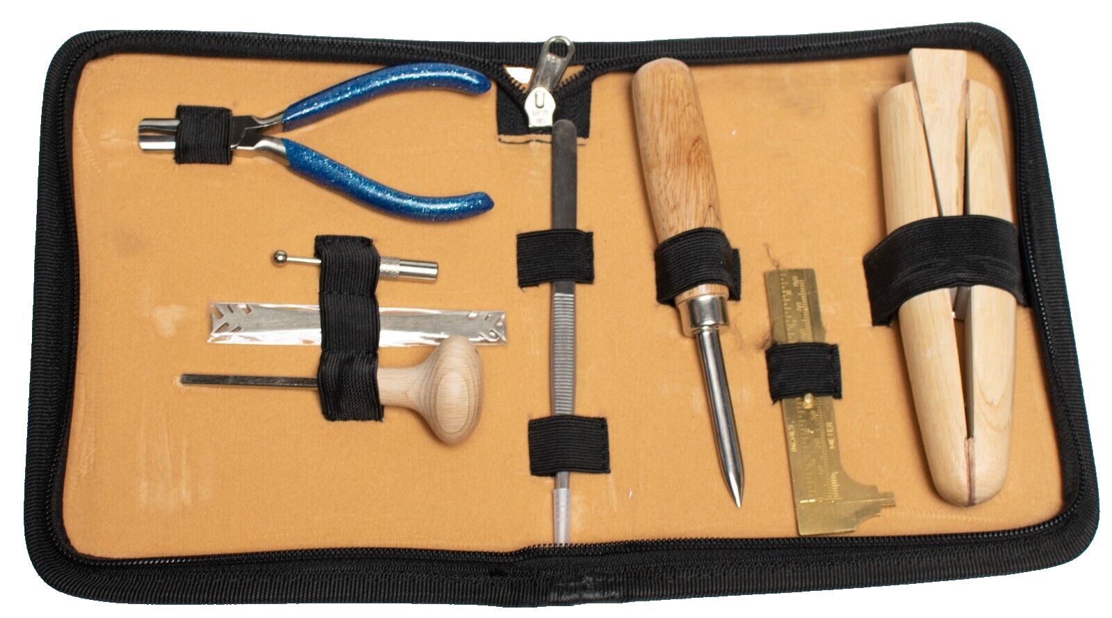 Jewellers-Stone-Setting-Kit-Jewellery-Making-Set-Ring-Clamp-Leather-Case-375403451192-3