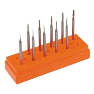 LYNX Square Cross-Cut Burs, Set of 10 0.6mm-2.1mm Bur Cutting Grinding