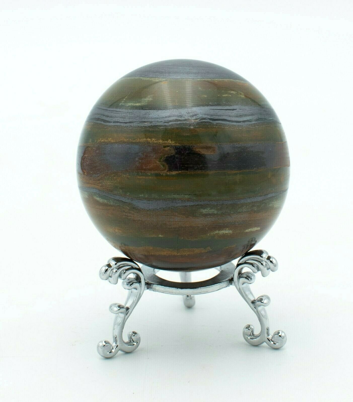 Western-Australia-Jasper-Chert-Hematite-64mm-Rock-Stone-Sphere-Free-Stand-S3-373271532982
