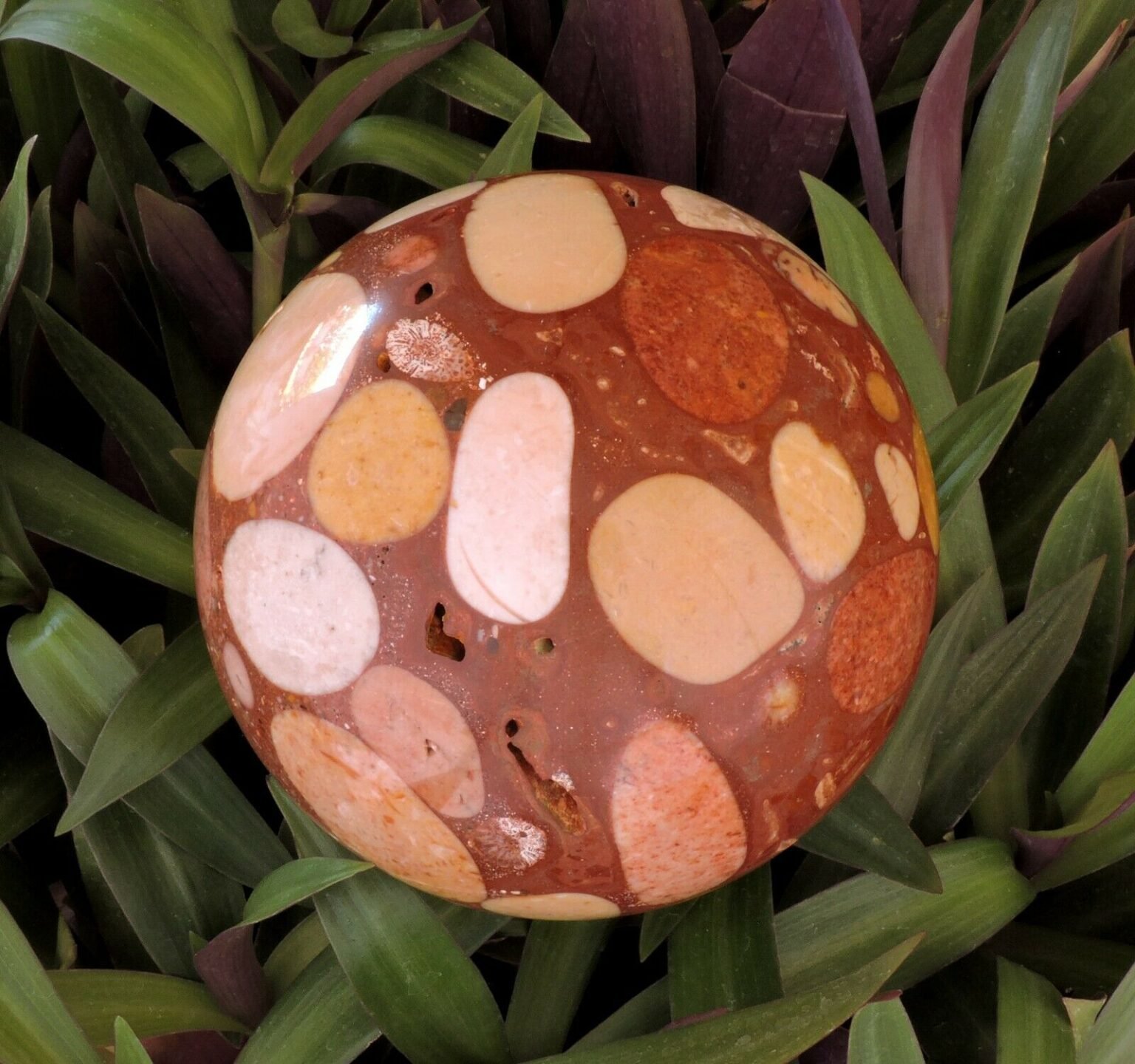 Exmouth Western Australia Polished Pudding Stone 110mm Rock Sphere Free