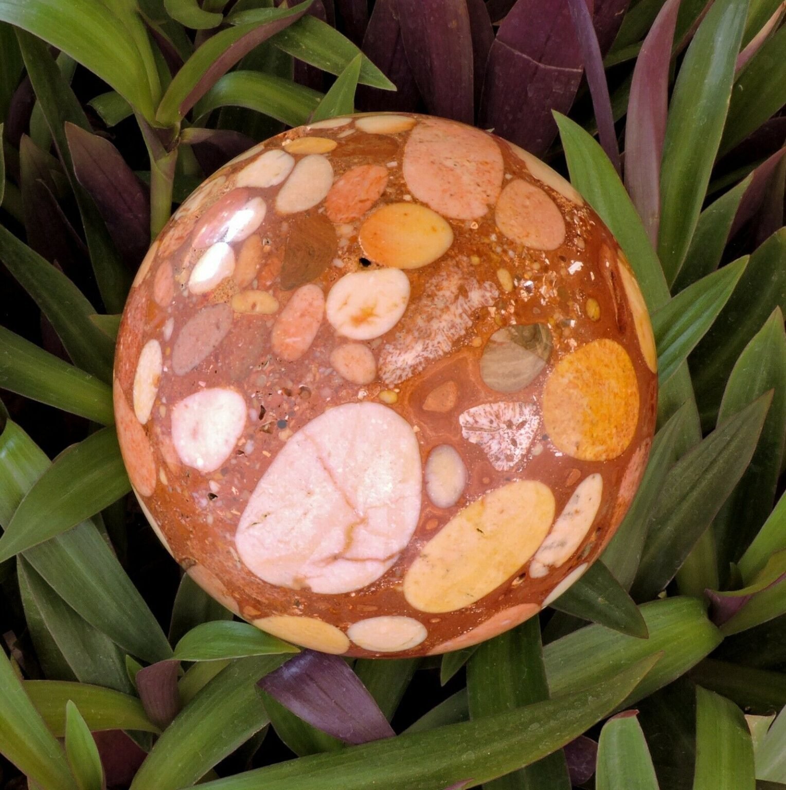 Exmouth Western Australia Polished Pudding Stone 110mm Rock Sphere Free