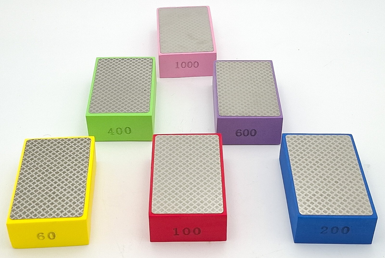 Diamond-Hand-Polishing-Pads-Set-Of-6-Rocks-Glass-Marble-Granite-Electroplated-376195376294