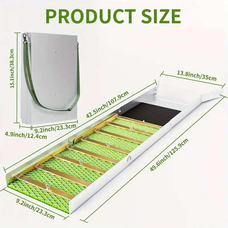 126-cm-Folding-Portable-Gold-And-Gem-Sluice-Free-Gold-Pan-Fossicking-Prospecting-376205529125-2 dimensions of gold sluice folded and open