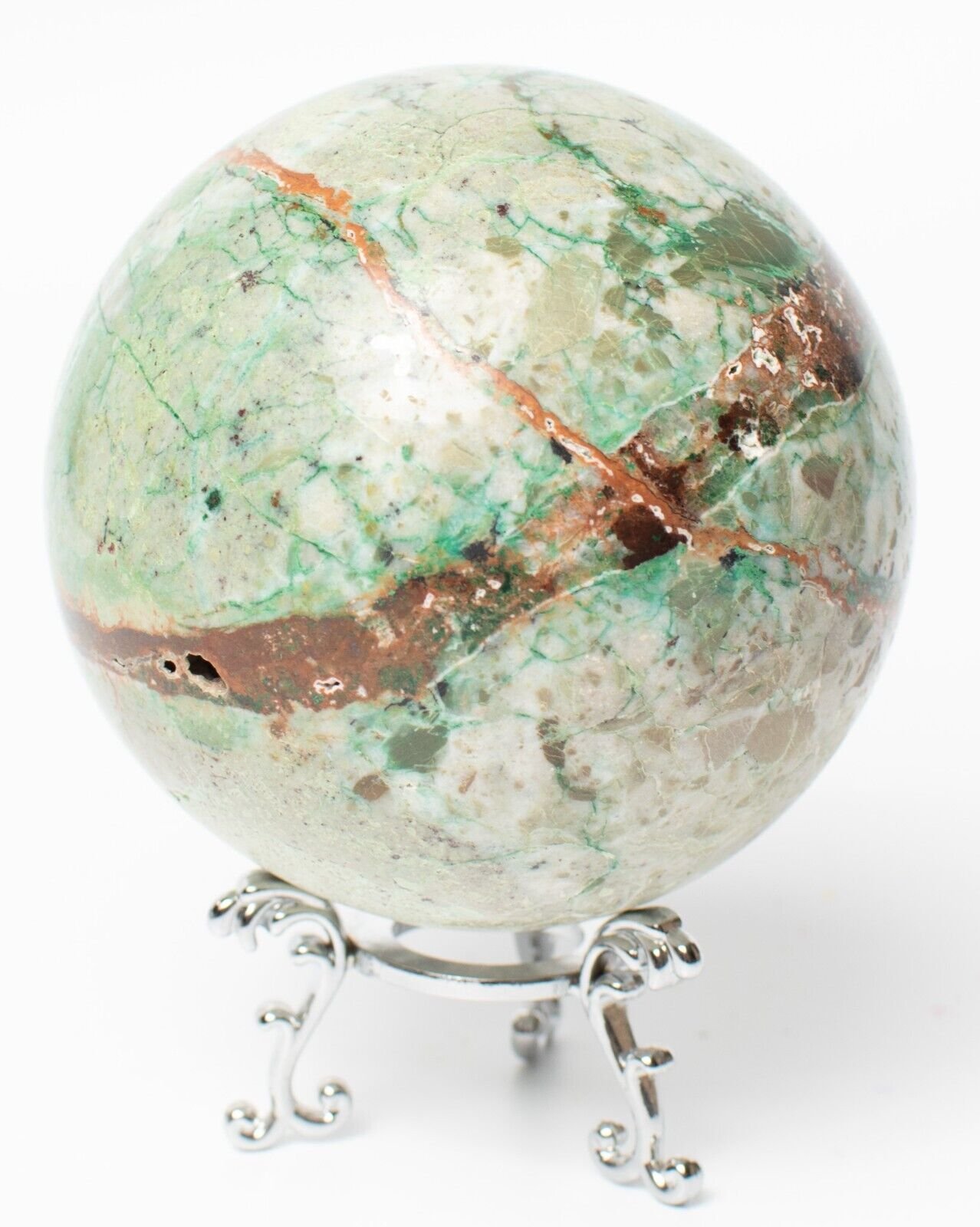 Western-Australia-Chrysocolla-Malachite-89mm-Rock-Sphere-Jasper-BBM2908233-374906398515-3