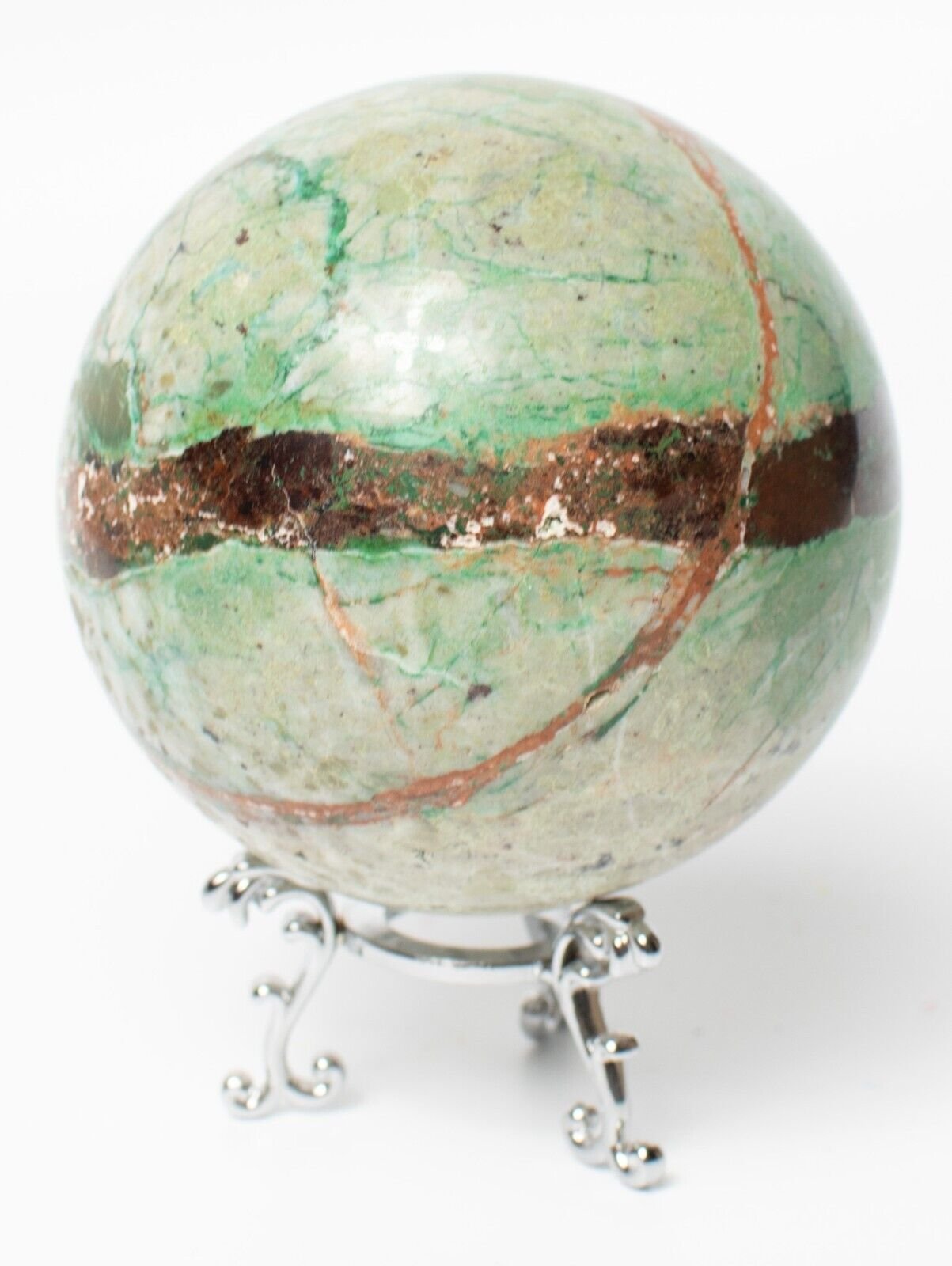 Western-Australia-Chrysocolla-Malachite-89mm-Rock-Sphere-Jasper-BBM2908233-374906398515-4