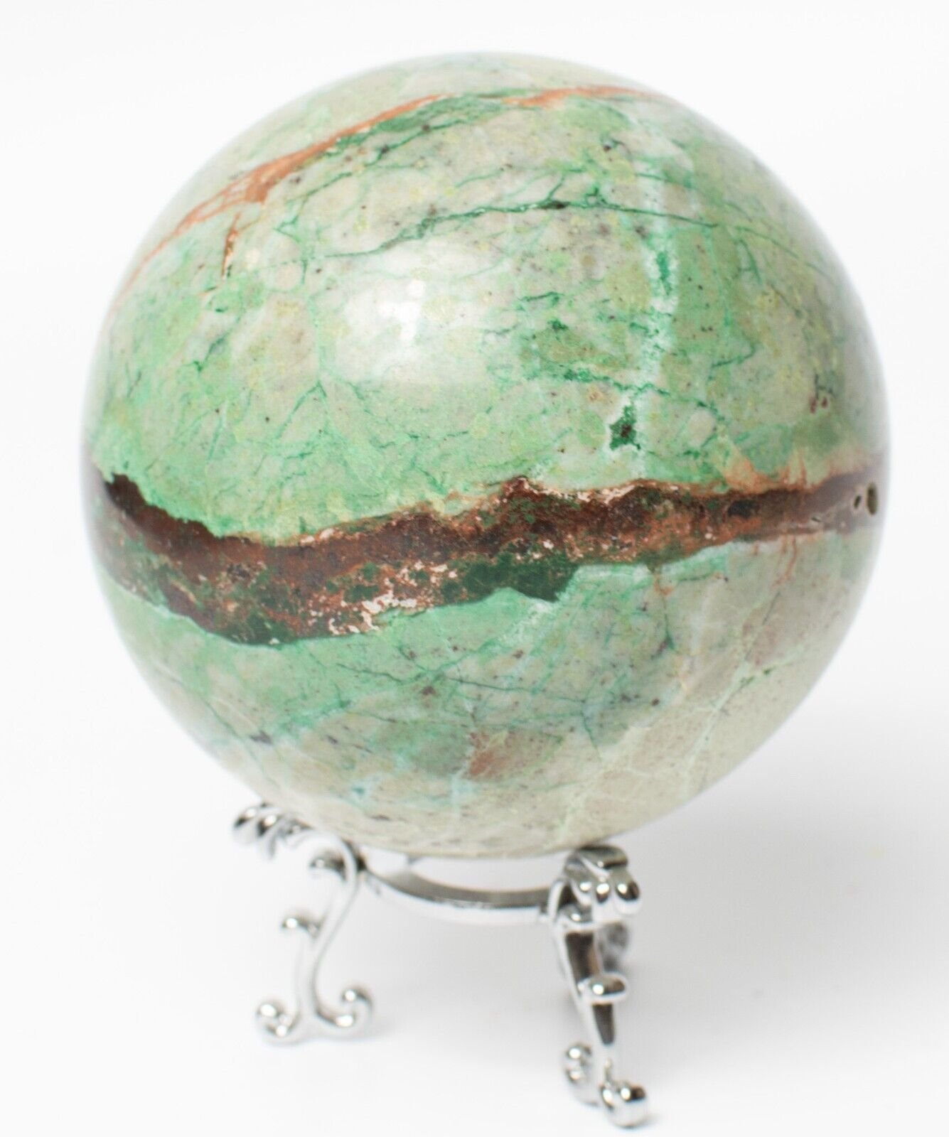 Western-Australia-Chrysocolla-Malachite-89mm-Rock-Sphere-Jasper-BBM2908233-374906398515