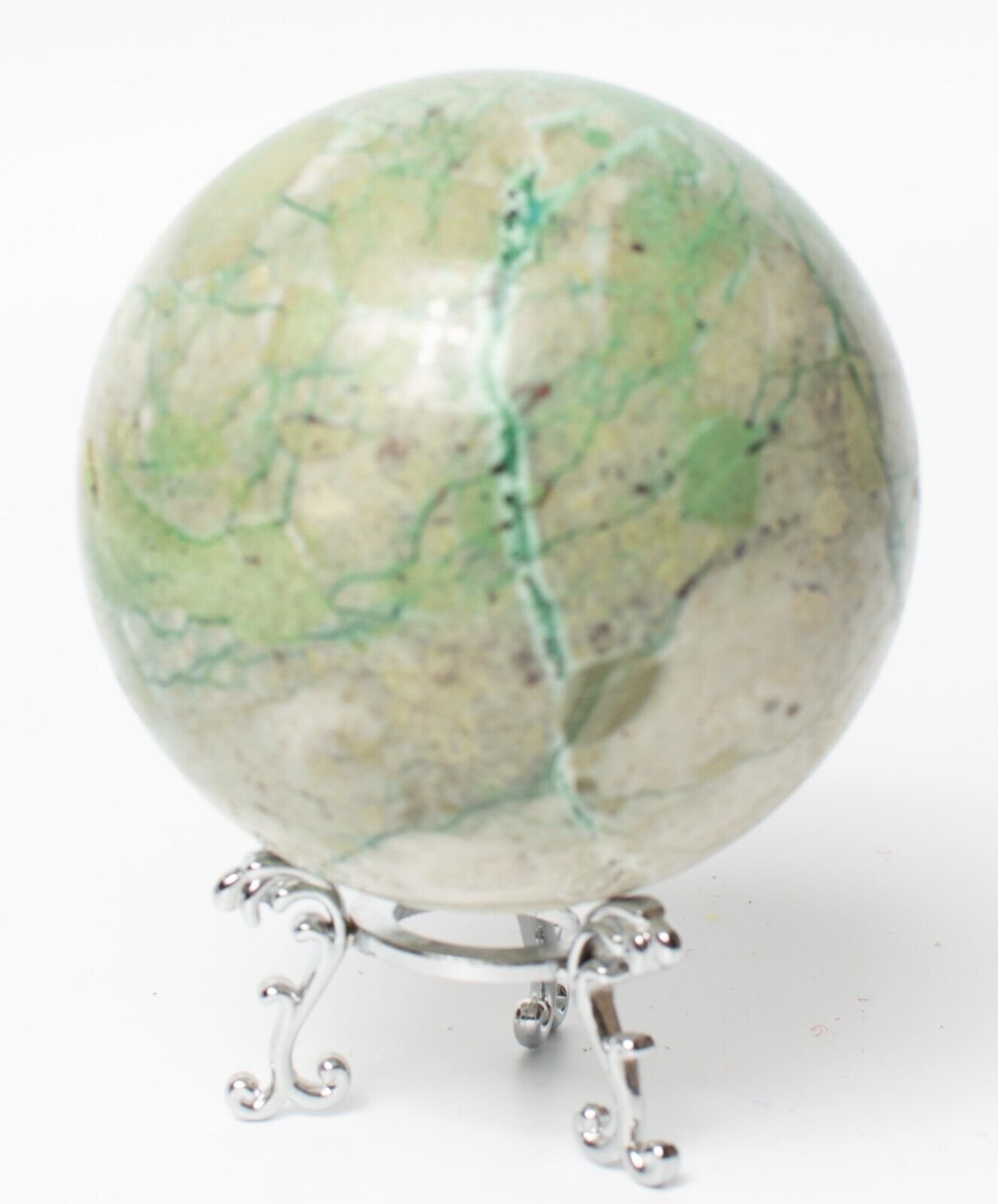 Western-Australia-Chrysocolla-Malachite-89mm-Rock-Sphere-Jasper-BBM2908234-374906401835-3