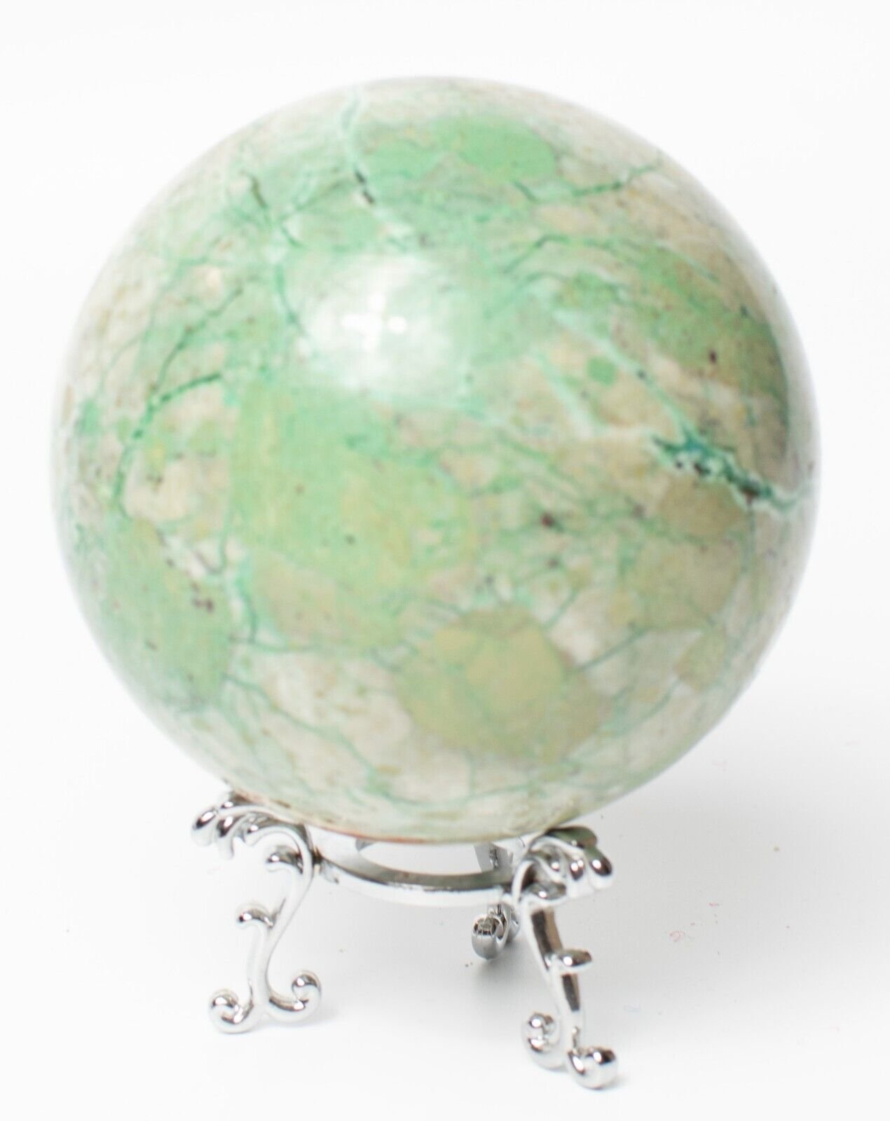 Western-Australia-Chrysocolla-Malachite-89mm-Rock-Sphere-Jasper-BBM2908234-374906401835