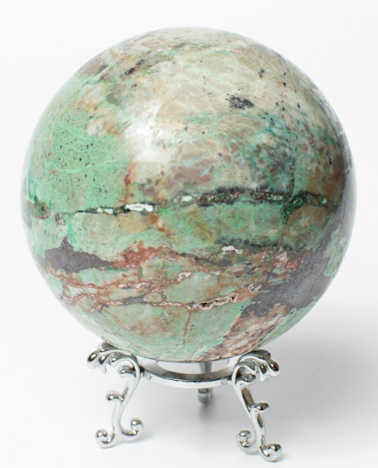 Western-Australia-Chrysocolla-Malachite-88mm-Rock-Sphere-Jasper-BBM2908231-374906394656-3