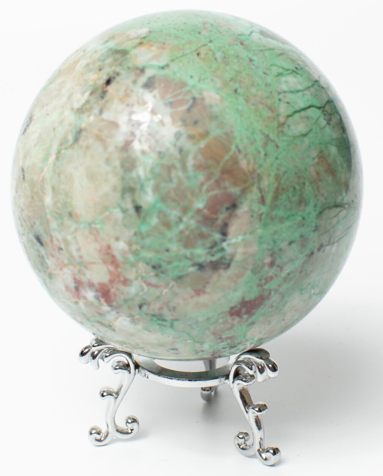 Western-Australia-Chrysocolla-Malachite-88mm-Rock-Sphere-Jasper-BBM2908231-374906394656-4