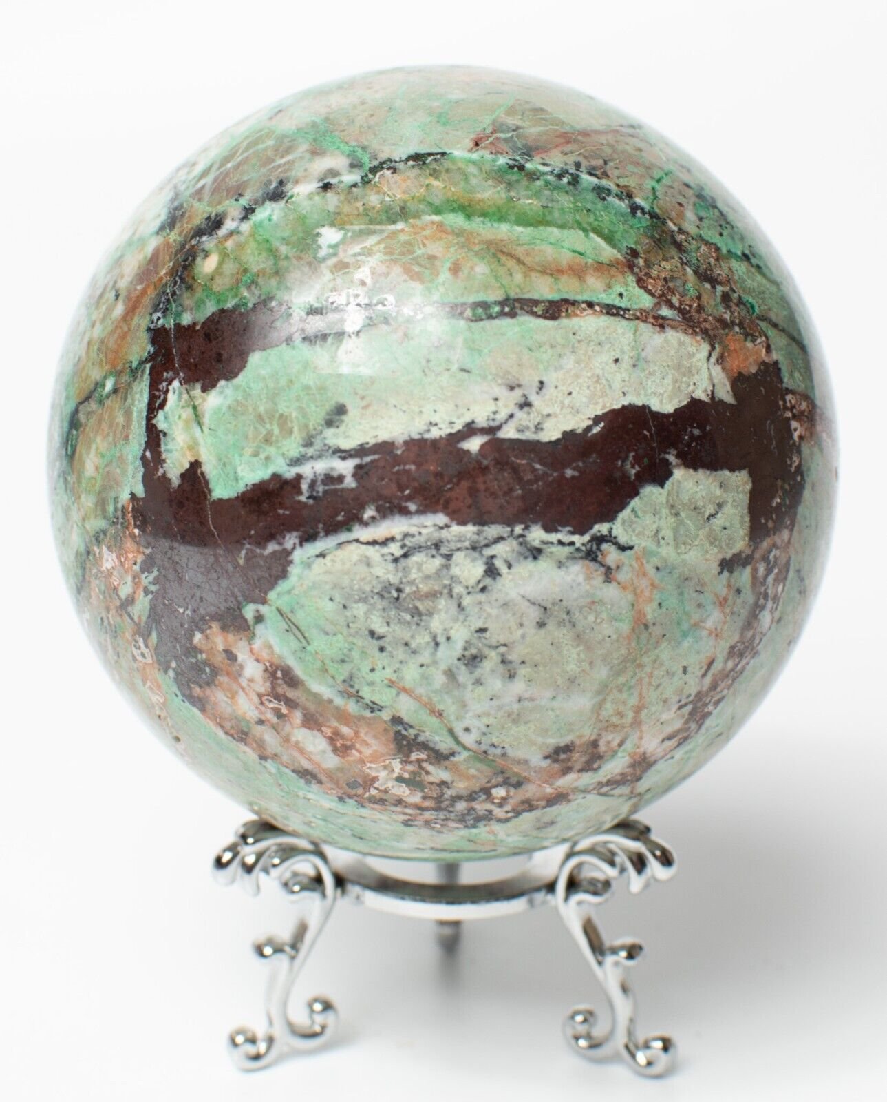 Western-Australia-Chrysocolla-Malachite-88mm-Rock-Sphere-Jasper-BBM2908231-374906394656-5