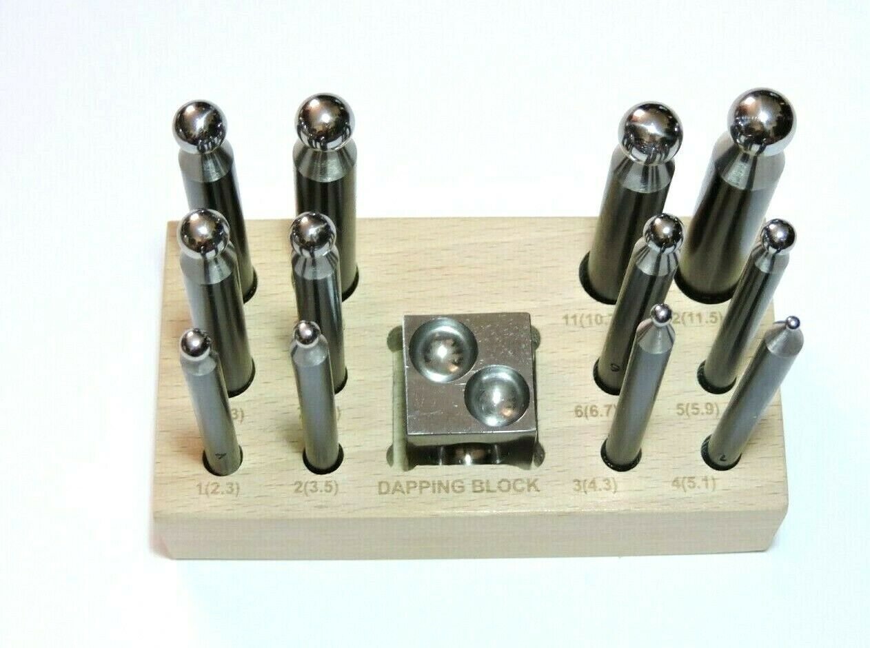 Jewellers-13-PCS-Dapping-Punch-Doming-Block-Set-Silversmithing-Tools-Jewellery-333812411007