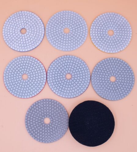 Set-Of-7-100mm-4-inch-Diamond-Resin-Polishing-Pads-Disks-Rock-Grinding-Granite-377250352567-2
