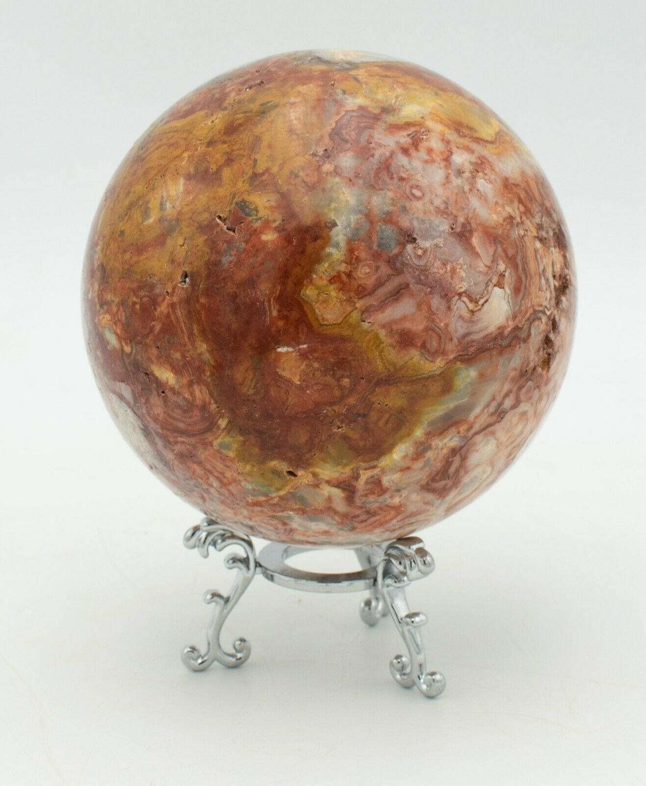 Western-Australian-Crazy-Lace-Agate-94mm-Rock-Sphere-Free-Stand-Jasper-CL05-373379773947