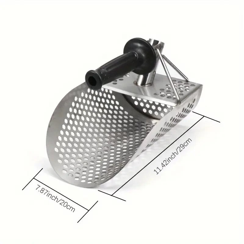 Beach-Sand-Scoop-Stainless-Steel-Metal-Detector-Sieve-Treasure-Hunting-376286607778-6