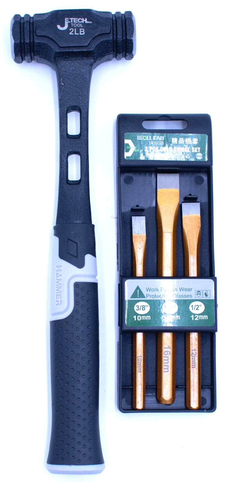 Rock-Hammer-WCold-Chisels-Fossicking-Prospecting-Steel-Shaft-Mash-Club-Sledge-375943759998-2