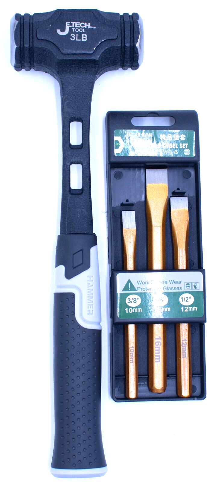 Rock-Hammer-WCold-Chisels-Fossicking-Prospecting-Steel-Shaft-Mash-Club-Sledge-375943759998-3